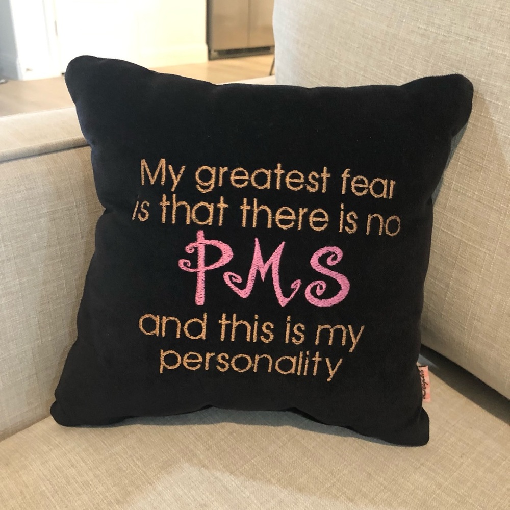 Funny PMS Personality Black Velvet Decor Pillow